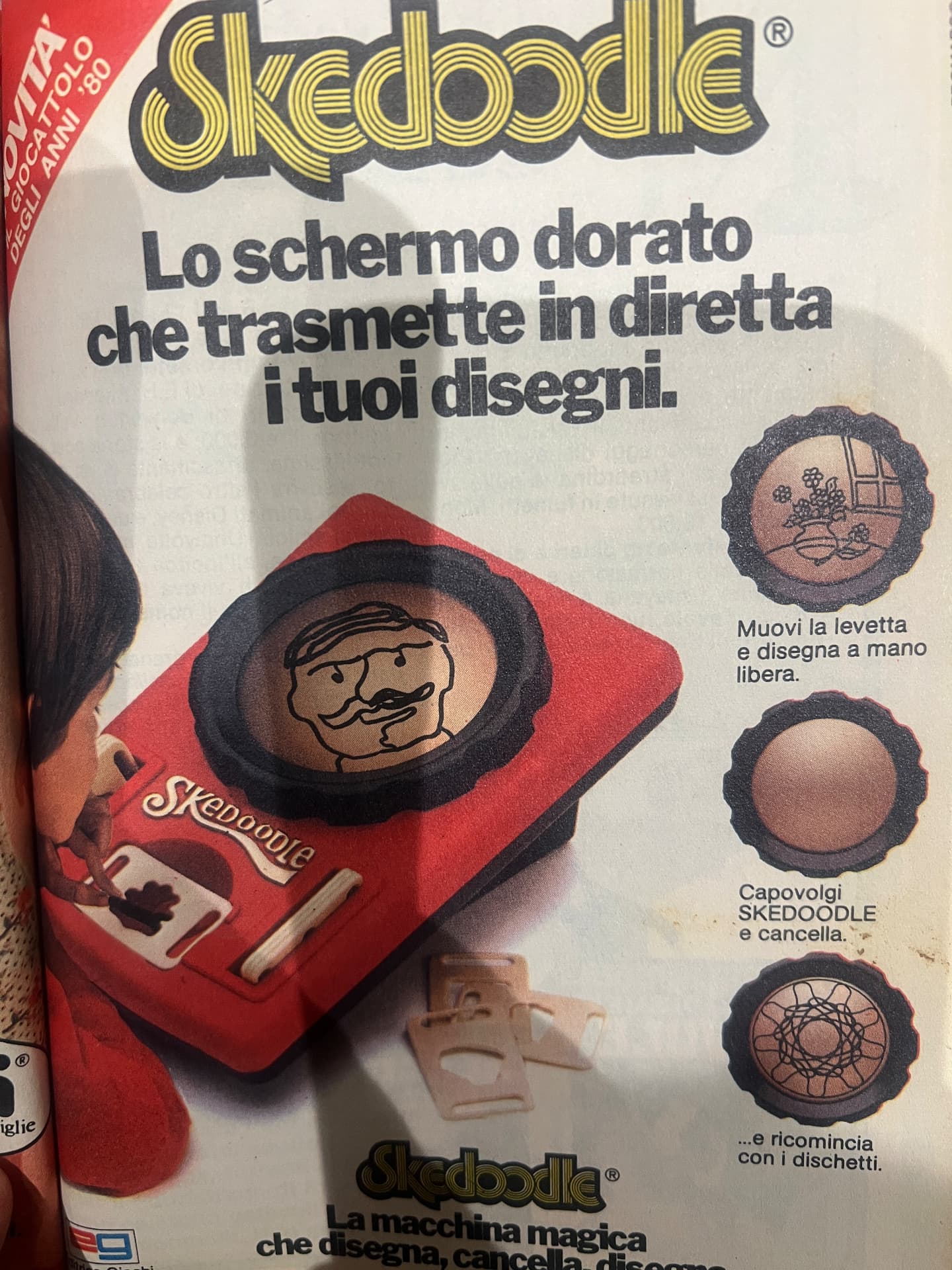 Skedoodle: la macchina magica che disegnava, cancellava e ricominciava — foto anni 80 e 90